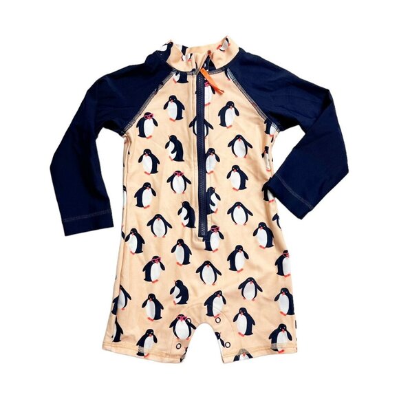 Egg By Susan Lazar 6mo Penguin Rashguard Swimsuit - Picture 1 of 8